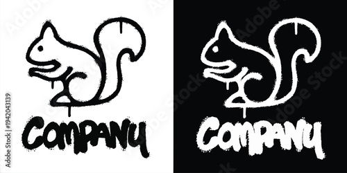Graffiti squirrel logo vector design