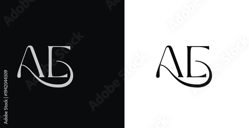 Elegant AE letter monogram logo vector with refined serif style for...