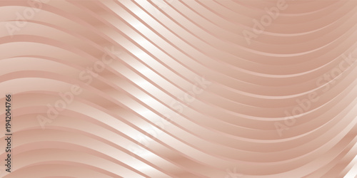 Spiral or twist flowing modern luxury curve or wave shape golden backdrop. Glossy, reflection. Glamorous golden background for advertisement product fashion cosmetic skincare. 3D Illustration.