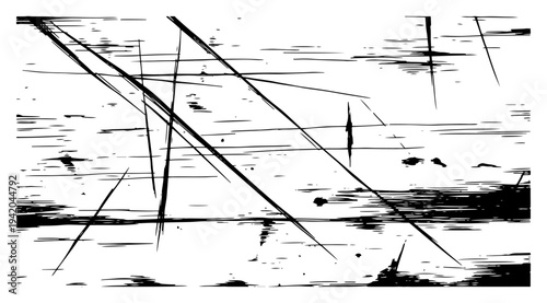 Sharp scratches and slash marks on a horizontal grunge background texture