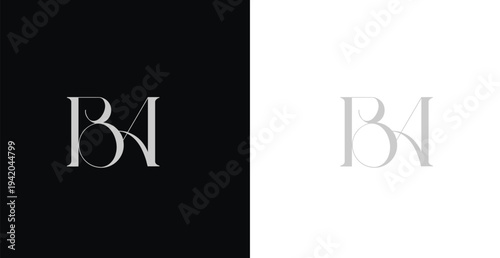 Elegant BA letter monogram logo vector in refined serif style for l...