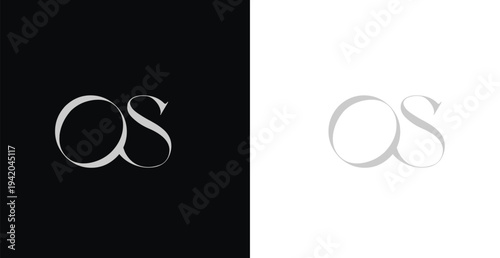 Elegant OS letter monogram logo vector with graceful serif styling...