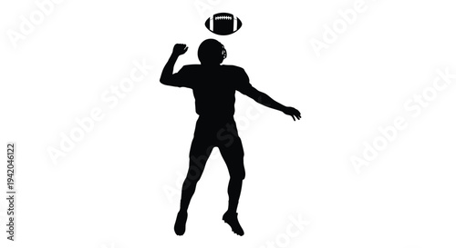 Vector silhouette of a man playing American football