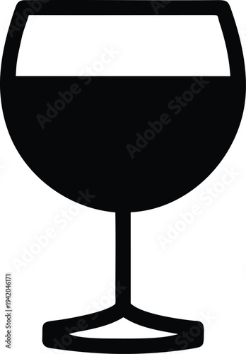 Elegant Wine Glass Silhouette for Bar Restaurant and Celebration Designs