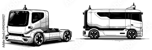 Modern autonomous electric truck designs for future logistics and transportation