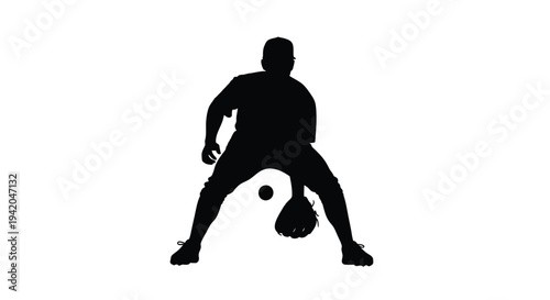 Black silhouette of a man playing soccer vector