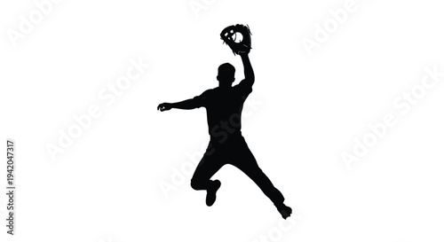 Vector silhouette of a man playing basketball