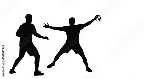 Set of 2 silhouette sportsmen vector