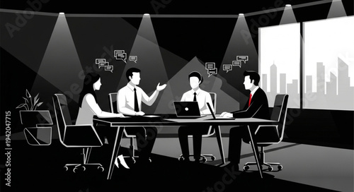 business people in cafe