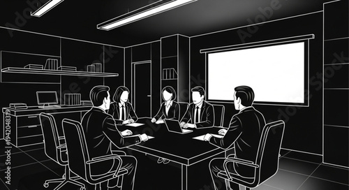 business meeting in a restaurant