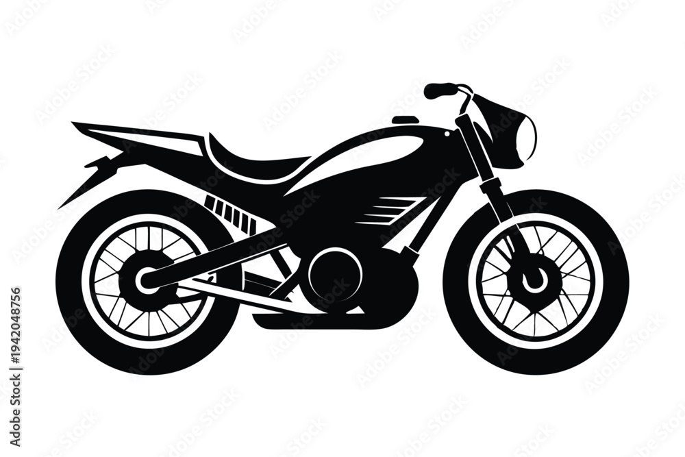 Obraz premium drag bike silhouette line art vector illustration with a white background