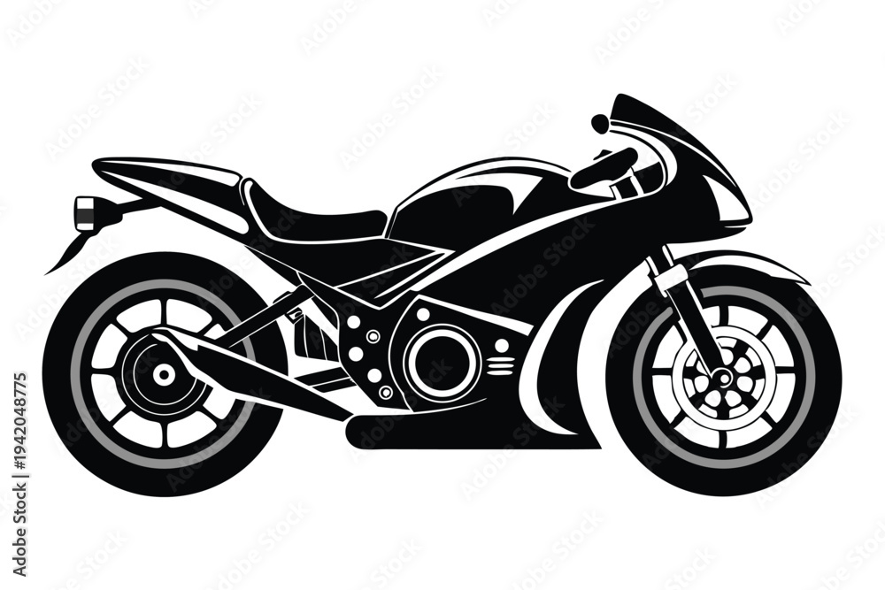Obraz premium drag bike silhouette line art vector illustration with a white background