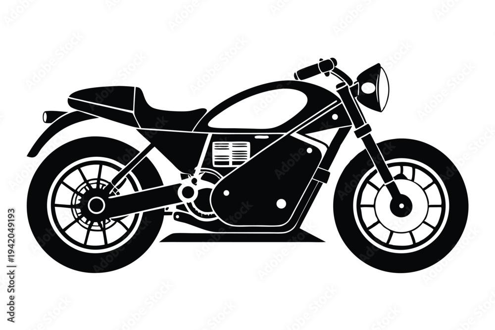 Fototapeta premium drag bike silhouette line art vector illustration with a white background