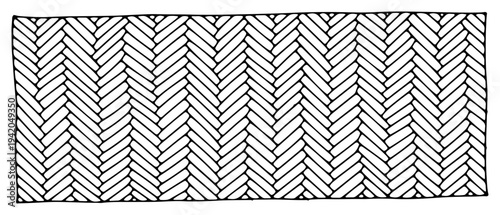 Geometric herringbone pattern or woven textile texture in a detailed line art style