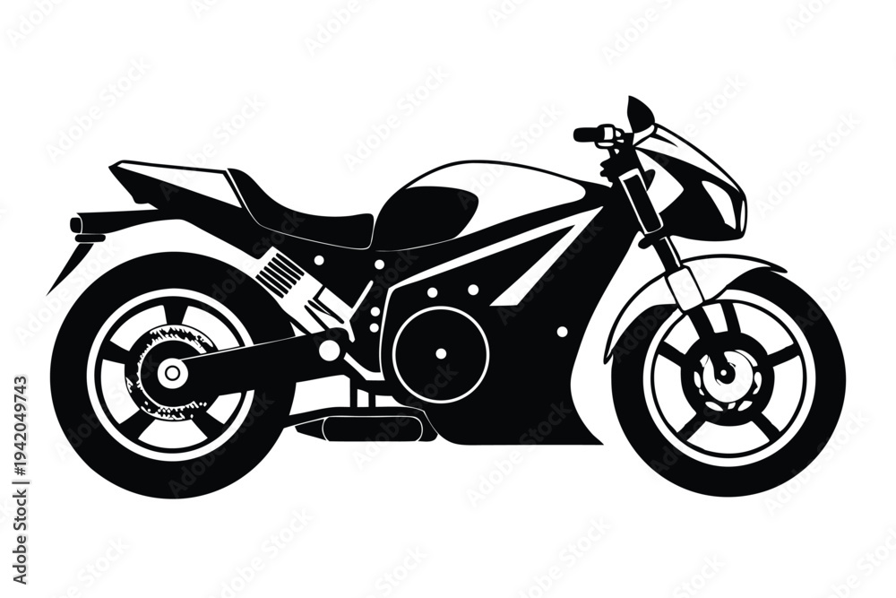 Fototapeta premium drag bike silhouette line art vector illustration with a white background