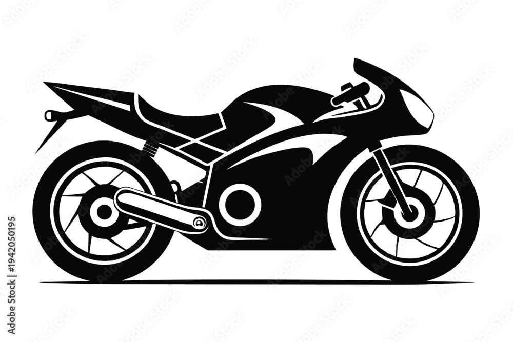 Fototapeta premium drag bike silhouette line art vector illustration with a white background