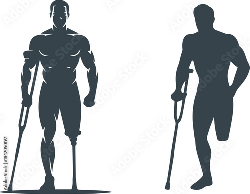 Resilience and recovery: Man with physical disability and prosthetic limb.