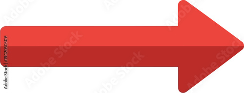 A large red arrow pointing to the right on a white background