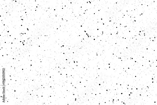 A subtle distressed black speckle overlay texture offers a grunge effect on a bright white surface