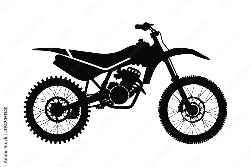 Obraz premium dirt bike silhouette line art vector illustration with a white background