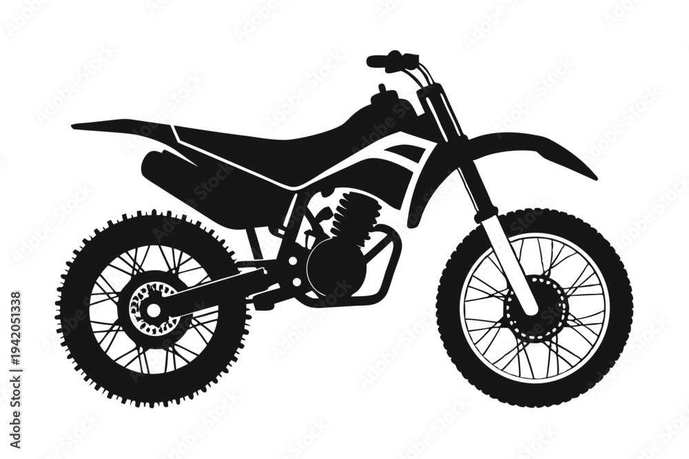 Obraz premium dirt bike silhouette line art vector illustration with a white background