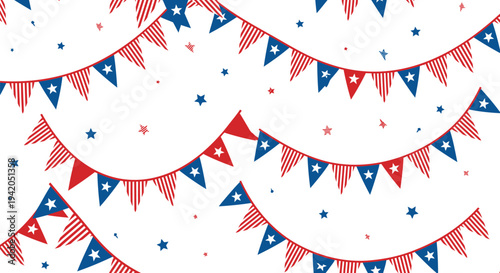 Set of patriotic party flags and bunting vector
