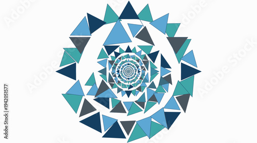 Cool Fractal Spiral Pattern Triangles Abstract Background