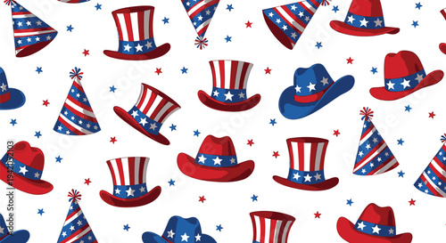 Set of patriotic hats and caps vector illustrations