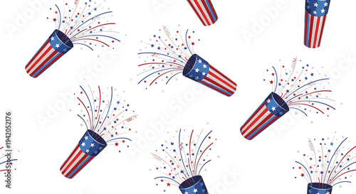 Set of 9 American Independence Day party blowouts vector