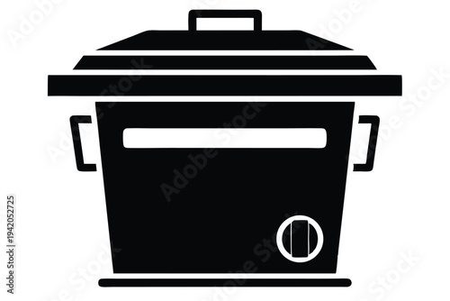 compost bin silhouette line art vector illustration with a white background