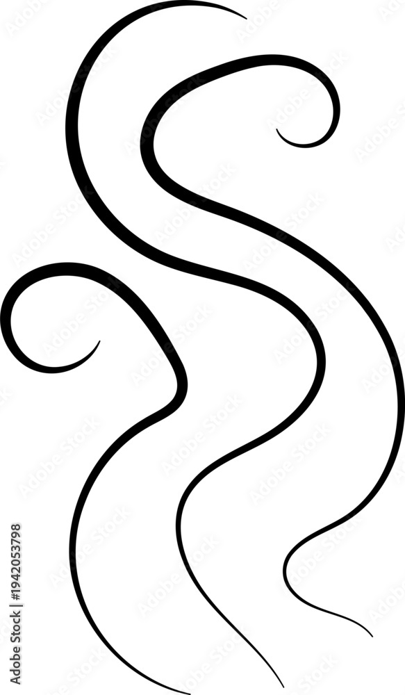 Obraz premium Hand drawn aroma vapor icons Smell line icon