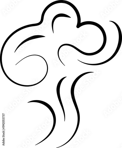 Hand drawn aroma vapor icons Smell line icon