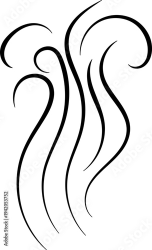 Hand drawn aroma vapor icons Smell line icon