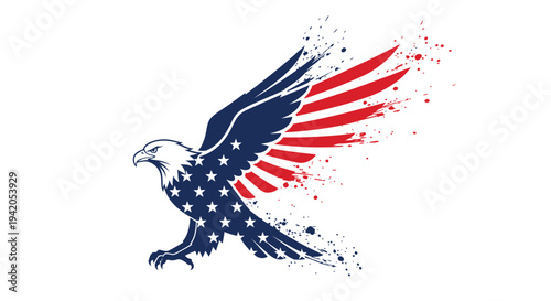 American eagle icon vector, patriotic symbol