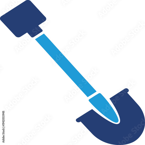 A blue hammer and sickle icon on a, symbolizing labor and agriculture tools