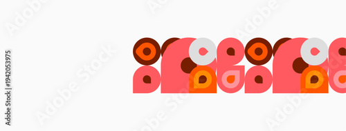 Penguins form repeating pattern. Pink, yellow, orange colors dominate design. Simple shapes create playful visual effect.