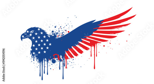 American eagle vector illustration with patriotic colors