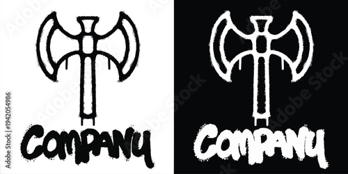 Graffiti axe logo vector design