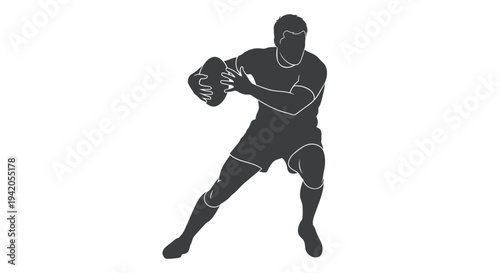 Vector illustration of a rugby player in action