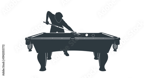 Vector illustration of a person playing pool