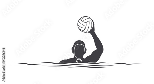 Vector illustration of a person playing water polo