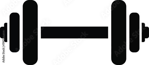 Dumbbell Glyph Icon Fitness Workout Illustration Logo on White Background