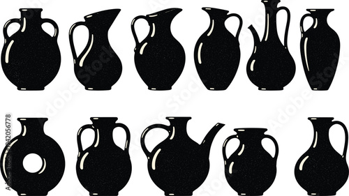 Black and white vector illustration of a strong Greek god Poseidon with a trident standing in ocean waves for mythology and nautical designs