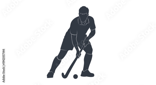 Vector illustration of a field hockey player in action