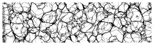 Detailed seamless pattern of cracked parched earth or dry stone ground