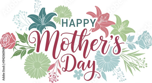 Happy mother's day floral greeting