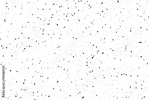 This bright white canvas is densely covered with small dark specks creating a scattered appearance