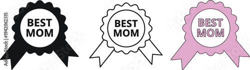 Best mom mothers day ribbons badges