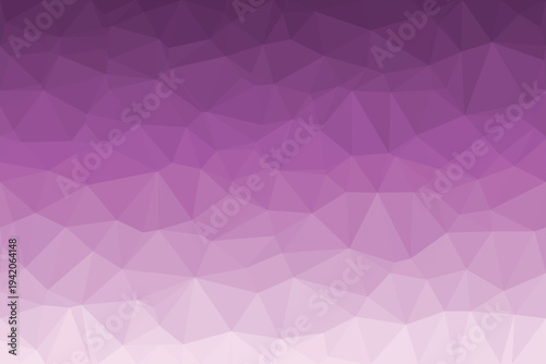 A captivating geometric composition features a spectrum of purple and violet polygons