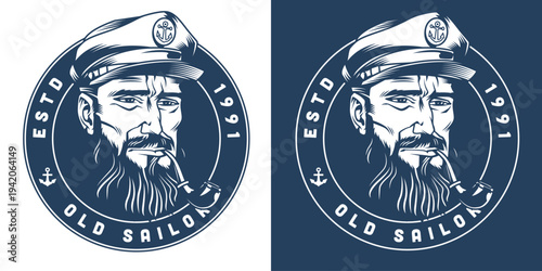 Old sailor design with anchor